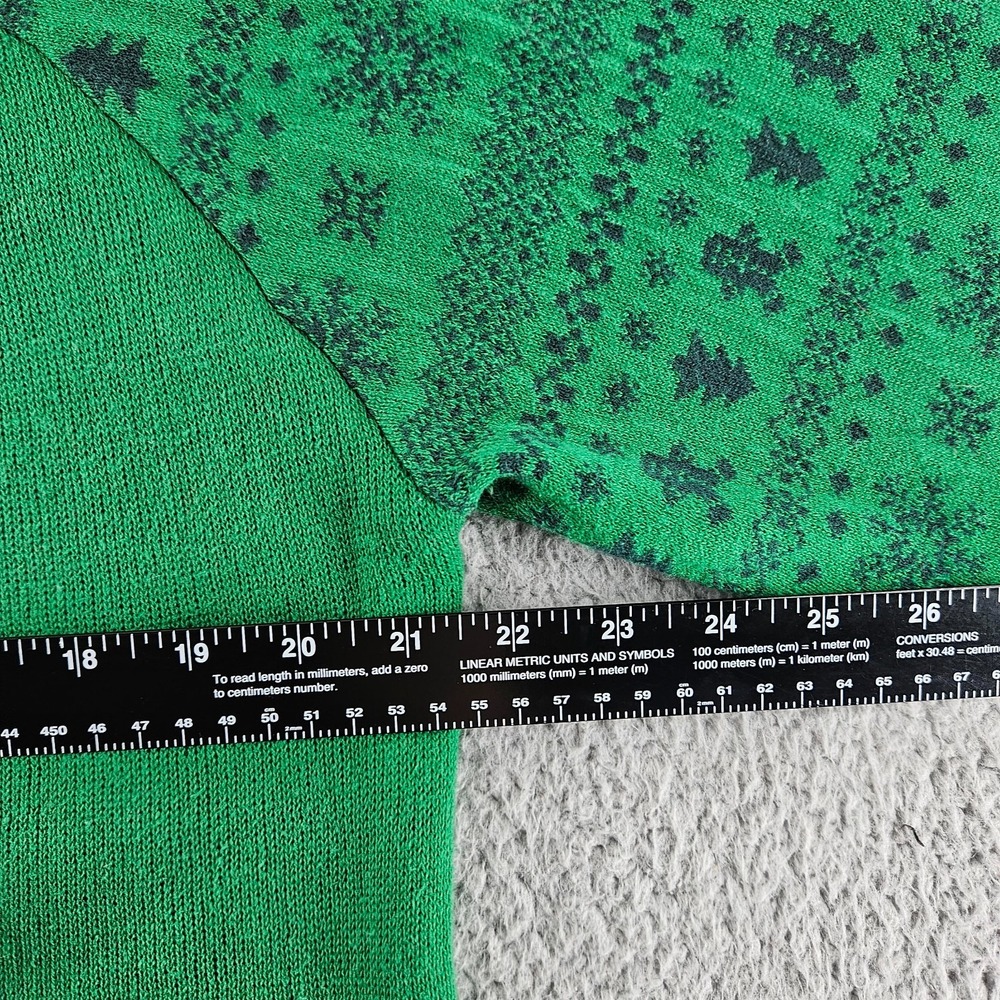 Ugly Christmas Sweater Womens XXL Green Fair Isle Gingerbread Man Oh Snap - Picture 10 of 16